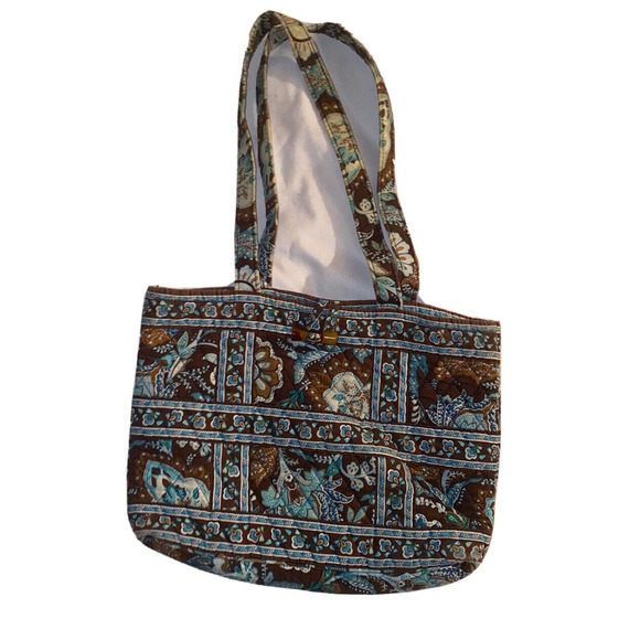 Vera Bradley Java Blue Handbag Shoulder Tote‎ Bag Pre Own - Picture 1 of 10